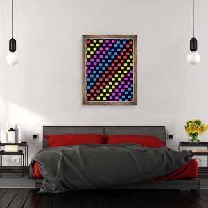 Tablou inramat - Louisa Hereford - Patrate colorate, 60 x 80 cm - Img 3