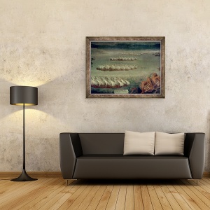 Tablou inramat - Luca Cambiaso - Batalia de la Lepanto, 70 x 90 cm - Img 2