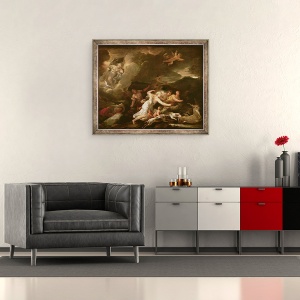 Tablou inramat - Luca Giordano - Vanatoarea Dianei, 70 x 85 cm - Img 2