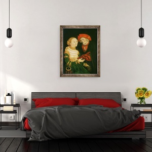 Tablou inramat - Lucas Cranach the Elder - Cuplul nepotrivit, 60 x 80 cm - Img 3