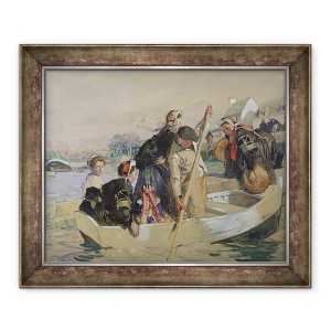 Tablou inramat - Lucien Simon - Scena breton, 50 x 60 cm