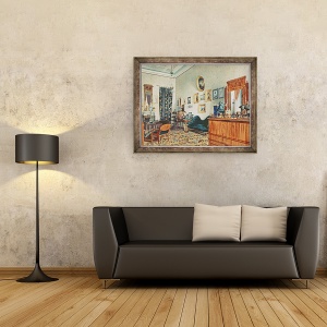 Tablou inramat - Luigi Premazzi - Biroul lui Mikhail Obreskoff, 70 x 90 cm - Img 2