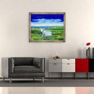 Tablou inramat - Magdolna Ban - Calatorie in albastru, 50 x 60 cm - Img 2
