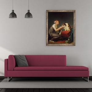 Tablou inramat - Marguerite Gerard - Masa de pranz a pisicii, 50 x 60 cm - Img 2
