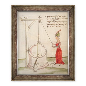 Tablou inramat - Mariano di Jacopo detto il Taccola - Femeie desen apa dintr-un put, 70 x 85 cm