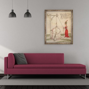 Tablou inramat - Mariano di Jacopo detto il Taccola - Femeie desen apa dintr-un put, 70 x 85 cm - Img 2