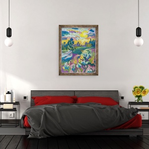 Tablou inramat - Marta Martonfi-Benke - Blooming River Bank, 70 x 90 cm - Img 3