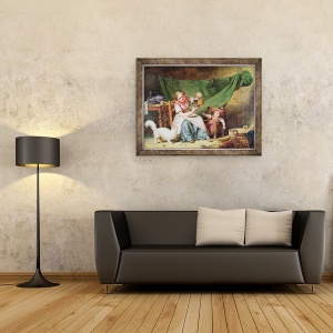 Tablou inramat - Martin Drolling - Femeia si soarecele, 70 x 90 cm - Img 2