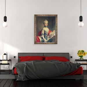 Tablou inramat - Martin II Mytens - Arhiducesa Maria Carolina 1752-1814, al treisprezecelea copil al Mariei Tereza a Austriei 1717-80, sotia lui Ferdinand I 1751-1825, 60 x 80 cm - Img 3