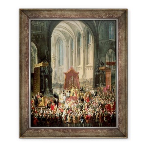 Tablou inramat - Martin II Mytens - incoronarea lui Iosif al II-lea 1741-90 ca imparat al Germaniei la Catedrala Frankfurt, 70 x 85 cm