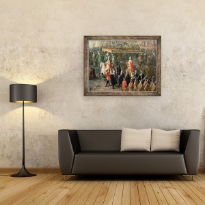 Tablou inramat - Martin II Mytens - Procesiunea de incoronare a lui Iosif al II-lea 1741-90 imparat al Germaniei, in Romerberg, 70 x 90 cm - Img 2