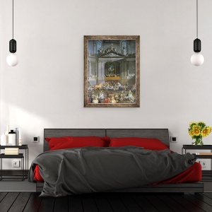 Tablou inramat - Martin II Mytens - Scoala de Calarie de Iarna I, 60 x 80 cm - Img 3