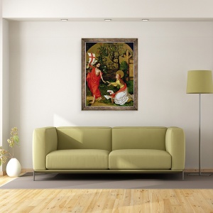 Tablou inramat - Martin Schongauer - Altarul dominicanilor, Noli Me Tangere, 70 x 90 cm - Img 2
