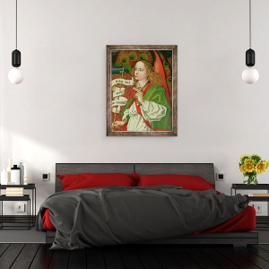 Tablou inramat - Martin Schongauer - Detaliu al Arhanghelului Gavril, de la Buna Vestire, de la Altarul Orlier, 60 x 80 cm - Img 3