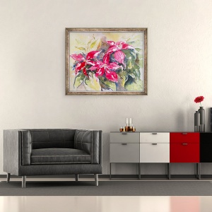 Tablou inramat - Mary Smith - Clematis visiniu, 50 x 60 cm - Img 2