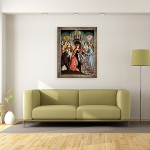 Tablou inramat - Master of San Ildefonso - Prezentarea lui Casuble catre Sfantul Ildefonso, 70 x 90 cm - Img 2