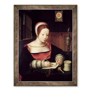 Tablou inramat - Master of the Female Half Lengths - Scrierea Sfanta Maria Magdalena, 60 x 80 cm