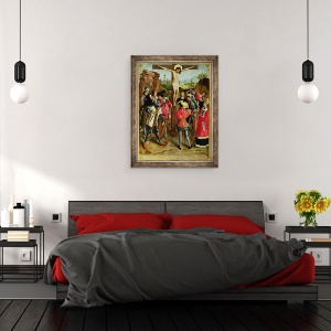 Tablou inramat - Master of the Gathering of the Manna - The Crucifixion, 60 x 80 cm - Img 3