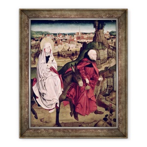 Tablou inramat - Master of the Schotten Altar - Altarul Schotten reprezentand Zborul in Egipt, 50 x 60 cm