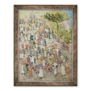 Tablou inramat - Maurice Brazil Prendergast - Treptele lui Santa Maria Aracoeli, Roma, 70 x 90 cm