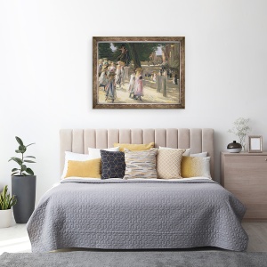 Tablou inramat - Max Liebermann - Drumul spre scoala de la Edam, 70 x 90 cm - Img 3