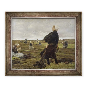 Tablou inramat - Max Liebermann - Repararea plaselor, 50 x 60 cm