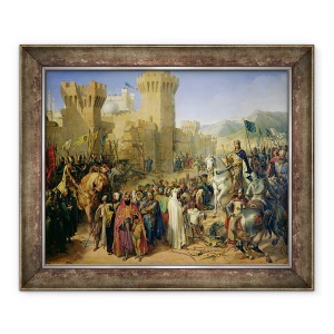 Tablou inramat - Merry Joseph Blondel - Ptolemeu administrat lui Filip Augustus 1165-1223 si lui Richard Inima de Leu 1157-99 13 iulie 1191, 50 x 60 cm