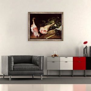 Tablou inramat - Michel-Honore Bounieu - Masa de bucatarie, 50 x 60 cm - Img 2