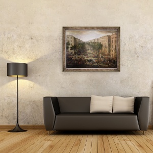 Tablou inramat - Michel Serre - Vedere de Cours Belsunce, Marsilia, in timpul ciuma din 1720, 70 x 90 cm - Img 2