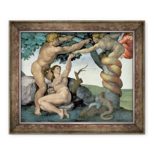 Tablou inramat - Michelangelo Buonarroti - Plafonul Capelei Sixtine 1508-12 - Caderea omului, 70 x 85 cm