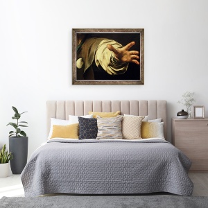 Tablou inramat - Michelangelo Merisi da Caravaggio - Cina de la Emmaus, detaliu IV, 60 x 80 cm - Img 3