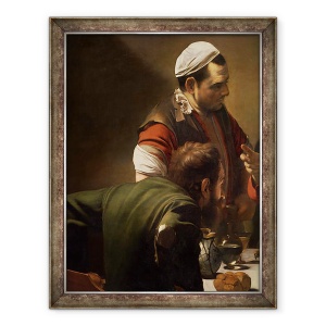 Tablou inramat - Michelangelo Merisi da Caravaggio - Cina de la Emmaus, detaliu II, 60 x 80 cm