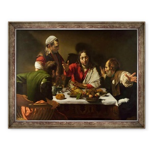 Tablou inramat - Michelangelo Merisi da Caravaggio - Cina de la Emmaus, detaliu IX, 70 x 90 cm