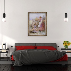 Tablou inramat - Myles Birket Foster - Tinerii culegatori, 60 x 80 cm - Img 3