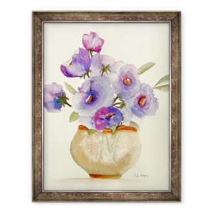 Tablou inramat - Neela Pushparaj - Anemone violet intr-o vaza, 60 x 80 cm