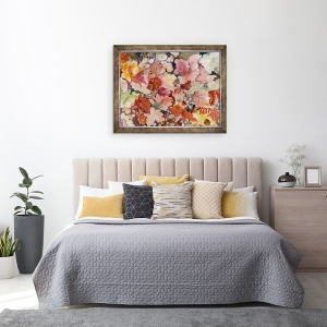 Tablou inramat - Neela Pushparaj - Frunze de toamna si flori, 70 x 90 cm - Img 3