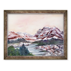 Tablou inramat - Neela Pushparaj - Rocky Hills si apa., 70 x 90 cm