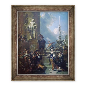 Tablou inramat - Nicolaes Pietersz. Berchem - Concert intr-o piata publica, 50 x 60 cm