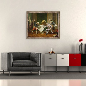 Tablou inramat - Nicolas Andre Monsiau - Ludovic al XVI-lea 1754-93 Dand instructiuni lui La Perouse, 29 iunie 1785, 50 x 60 cm - Img 2