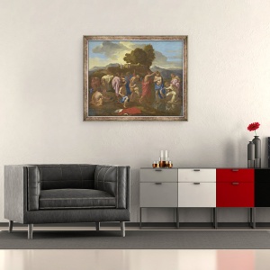 Tablou inramat - Nicolas Poussin - Botezul lui Hristos, 50 x 60 cm - Img 2
