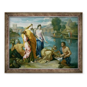 Tablou inramat - Nicolas Poussin - Descoperirea lui Moise, 70 x 90 cm