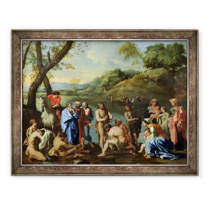 Tablou inramat - Nicolas Poussin - Sfantul Ioan Botezul Poporului, 70 x 90 cm