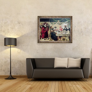 Tablou inramat - Niklaus Manuel - Sfantul Toma Aquino 1214-74 si Ludovic al IX-lea 1215-70, 70 x 90 cm - Img 2