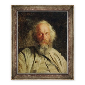 Tablou inramat - Nikolai Nikolajevitch Gay - Portretul lui Mikhail Alexandrovich Bakunin 1814-76 1871, 50 x 60 cm