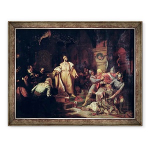 Tablou inramat - Nikolai Semenovich Shustov - tarul Ivan al III-lea 1440-1505 Ruperea fapta tatarului Han, 70 x 90 cm
