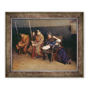 Tablou inramat - Nikolaj Alekseevich Kasatkin - in coridorul Judecatoriei Districtuale, 50 x 60 cm