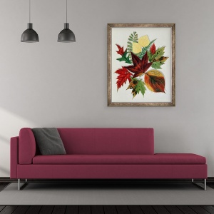 Tablou inramat - Nina Moore - Frunze de toamna, 50 x 60 cm - Img 2
