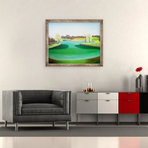 Tablou inramat - Noel Paine - Iaz de iarna, 70 x 85 cm - Img 2