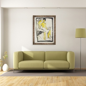 Tablou inramat - Otto Muller - Doua fete tinere, 70 x 90 cm - Img 2