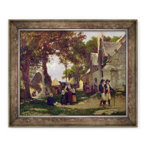 Tablou inramat - Otto Weber - Biserica din Bretania, 70 x 85 cm